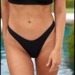 Aerie NWT  back cheekier high rise black bikini bottoms XXL swim Photo 1