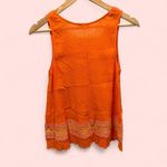 Hem & Thread Cute peaches and cream crinkle crochet trim sleeveless breezy top Photo 2