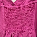 American Eagle Button Wrap Mini Dress NWT size Medium SHORT Linen Blend Hot Pink Photo 3