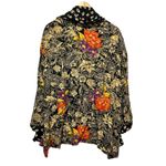 VTG Maggie McNaughton Womens Open Front Jacket 20W Black Floral Mixed Print Boho Photo 1