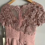 Blush Lace Appliqué Short Formal Dress Size 4 Bridesmaid Cocktail Party Gown Pink Photo 5