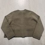 H&M  Army Green Textured Knit Cardigan Jacket Gold Button Front Women's XL Photo 5