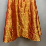 Vintage Y2K Strapless Dress Iridescent Red Gold Ribbon Bow Tie Belt Small A Photo 5