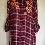 Andree by Unit Andree Plaid Shirt with Floral Embroidery Photo 0