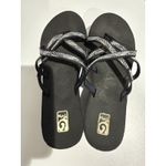 Teva  Women's Flip Flops Sandals Size 8 Black‎ Strappy Thong Wedged Y2K D Photo 4