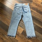 Levi's Ribcage Straight Ankle Med Wash Distressed Denim Jeans Women Size 32 x 27 Photo 2