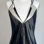 Vintage 80s Satin Long Lingerie Gown Black Photo 2