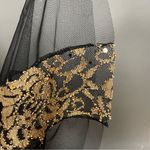 Candlelite Dress Mermaid Gown Gold Metallic Black Elegant Sleeveless Size Medium Photo 10