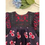 Sea New York Floral Silk top Crochet Trim Size 4 like‎ new Blue Photo 1