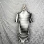 Reformation Black White Ceto Stripe Charli Ribbed Knit Pocket T-Shirt Dress S Photo 4