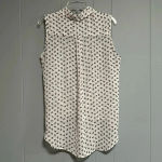 Wishful park  Button Front Skull and Crossbones Print Tie Waist Sheer Top Size L Photo 1