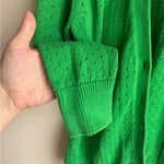 Liz Claiborne Vibrant Green Cardigan 100% Cotton Size Medium Photo 1