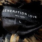 Generation Love  Heidi Bomber Jacket Leopard Print Faux Fur Pockets Brown Large Photo 2