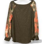 FSL Apparel size medium long sleeve boat neck olive and rust pullover sweater Green Photo 3