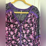 Free People  Women’s Rosebud Dress Tunic Top Size XS Oversized Sheer Purple Flowy Photo 1