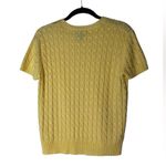 The Limited VTG  Cable Knit Top Short Sleeve Preppy Y2K Butter Yellow Size M Photo 3