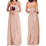 Birdy Grey NWT  Tulle Christina Dress Sandy Taupe Full Length Gown Size Small NEW Photo 1