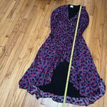 Sézane Sezane‎ Asia Silk Wrap Ruffle Midi Maxi Long Sleeve Dress in Printed Mosaic Pink Photo 11