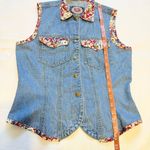 Paris Blues  Original Denim Vest Boho Floral – Size M Photo 6