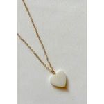 Boutique NEW Sparkly Gold Unisex-Women’s Pearl Heart, Yellow Gold Filled Necklace, 16-18” Photo 3