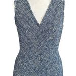 Rebecca Taylor  Tweed Dress Navy Sleeveless Fit & Flare Fringe Women’s Size 8 NEW Photo 4