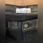 Loft Size 31”/ 12 Black Pants with Leather Trim and Ring Detail Photo 7