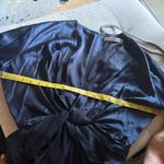 CHRISTOPHER ESBER Navy Blue 100% Silk Satin Triquetra Twist Dress Cutout Sz 10 Blue Photo 11