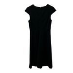 J.Crew Black Ponte Cap Sleeve A-Line Midi Dress Sz 4 Classic Workwear Minimalist Photo 3