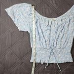 Hippie Rose  Cropped Blue Floral Top Women's Small Off Shoulder Boho Coquette Photo 4