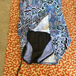 Jantzen  size 12 bathing suit Swimsuit One-piece Periwinkle/Pink Graphic Photo 2