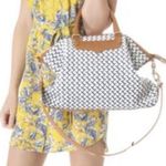 Rebecca Minkoff  Womens Handbag Leather Woven Purse Shoulder Bag Blue White Photo 2