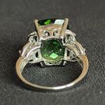 Stauer NWOT cushion cut Helenite & lab Diamond Aura stones in 925 silver setting Green Photo 4