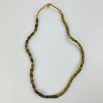 African Sand Cast Glass Trade Beads Handmade Green Earthtone Brown on Grass Photo 0