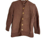 Chunky Knit Sweater Womens Medium Brown Button Front Cozy Textured Cardigan Photo 2