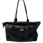 Kate Spade  Purse Black Hampton Road Satchel Leather Turnlock Tote Janie Bag Logo Photo 0
