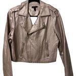 Material Girl  Shimmering Pink Leather Jacket Sz L Photo 0
