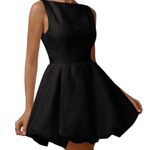 Boutique Black Mini Open Back Dress Photo 2