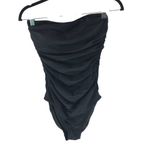 J.Crew  Womens Ruched Bandeau One-Piece Swimsuit Black 6 Photo 3