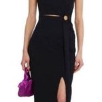 Kourt Black Cutout Midi Dress Size Black Stretchy Side Slit Size XS Photo 0