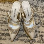 Manolo Blahnik  Lurum Embellished Satin Mules size 37 Photo 1