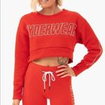 Ryderwear  Courtside Crewneck Cropped Orange Pullover Sweater Logo Women’s Medium Photo 1