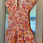 Love The Label Pink And Orange Floral Ruffle Mini Dress Size Small Photo 0