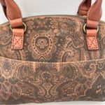 American Leather Co. Carrie Mini Dome Crossbody Bag in Tapestry Brown Suede Boho Photo 3