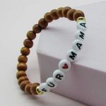 Wooden Beaded Fur Mama Bracelet Brown Photo 0