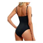 Black Front Twist Ruched Sweetheart Swimsuit Retro Vintage Size Small NWT #4032 Photo 4