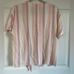 Como vintage  Tie Waist Blouse Striped Linen Blend Women's, Size Medium Photo 3