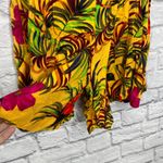 Vintage Sugar Co Hawaiian Yellow Floral Print Shorts Romper Size M Tie Belt Y2K Size M Photo 3