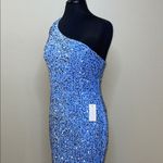 Dress for Everyone Sparkling Blue Gown One Shoulder Size 4 Photo 8