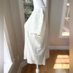 Van Heusen  Ivory Cream Eyelet Lace V Neck Button Down Short Sleeve Blouse Large Photo 9