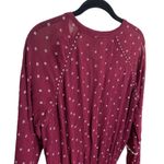 Paige  size Small Mini Dress Cherry Red Shanti Long Sleeve Polka Dot Embroidered Photo 11